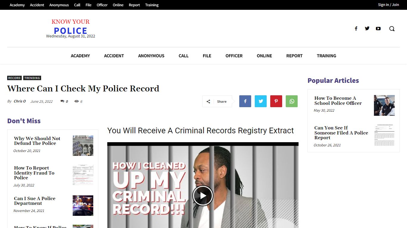 Where Can I Check My Police Record - KnowYourPolice.net